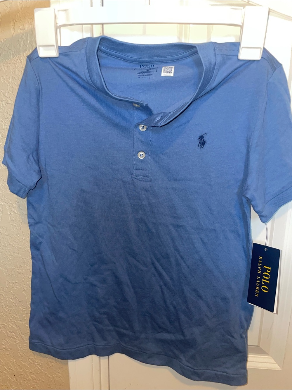 Polo by Ralph Lauren Short Sleeve Henley Polo - Light Blue